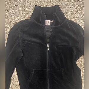 Juicy Couture black velour zip up